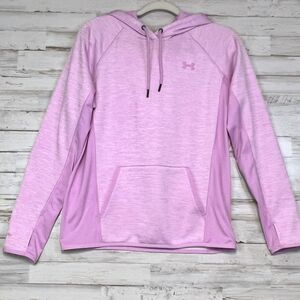 Under Armour Hoodie Women's Small Pullover Pink ColdGear Storm Fleece Lined EUC